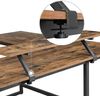 Industrial L-shaped Computer Desk with Monitor Stand